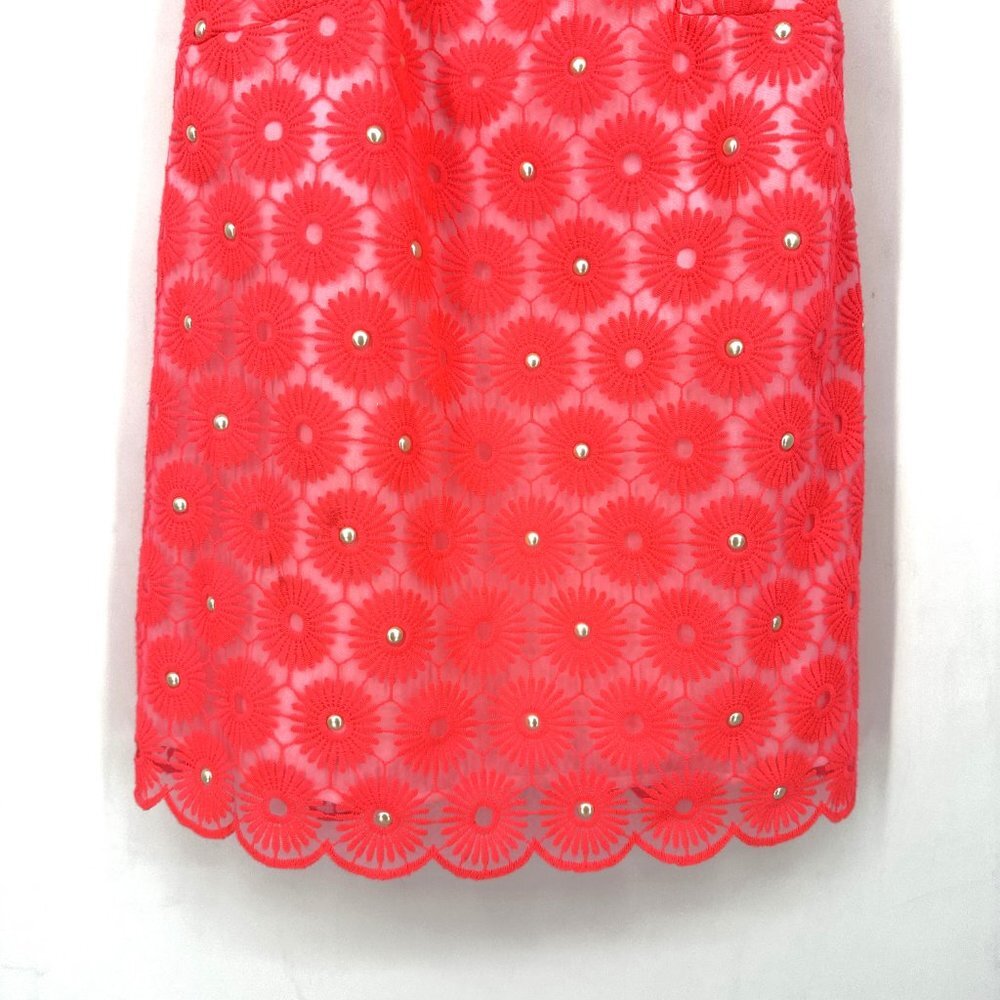 Lilly Pulitzer Pearl Sheath Dress Fluorescent Fiesta Pink Pinwheel Organza 2 - Picture 4 of 10
